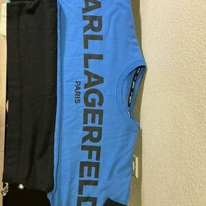 Karl Lagerfeld Blue and Black Sweater